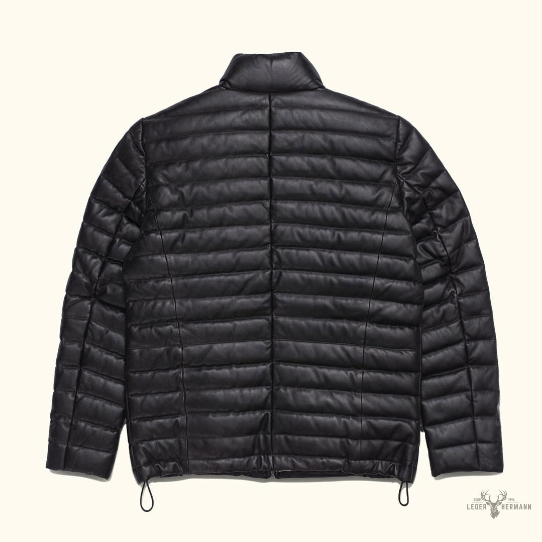Bridger Leder Daunenjacke – Stilvolle und Warme Schwarze Oberbekleidung