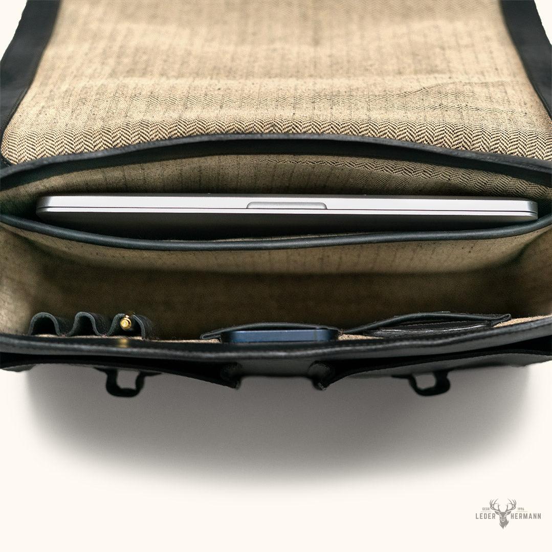 Exklusive Jefferson Leder-Umhängetasche – Elegante schwarze Edition