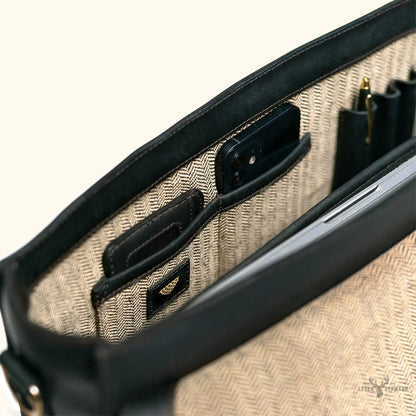 Exklusive Jefferson Leder-Umhängetasche – Elegante schwarze Edition