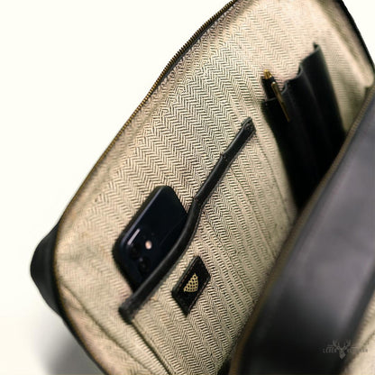 Limitierte Edition Jefferson Ledertasche | Schwarz