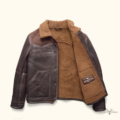 Jackson Shearling-Lederjacke - Stilvolle und warme braune Oberbekleidung