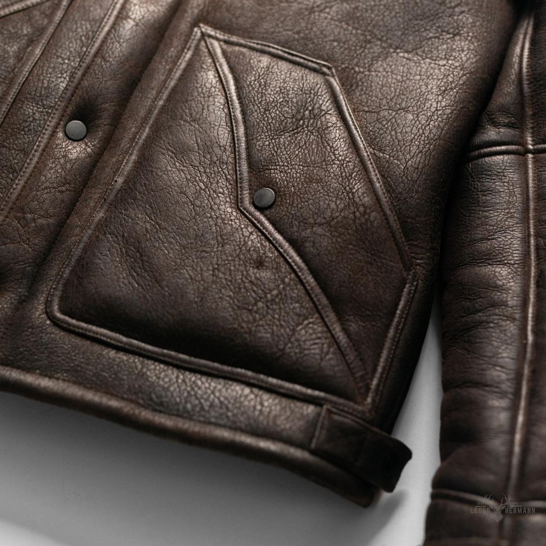 Jackson Shearling-Lederjacke - Stilvolle und warme braune Oberbekleidung