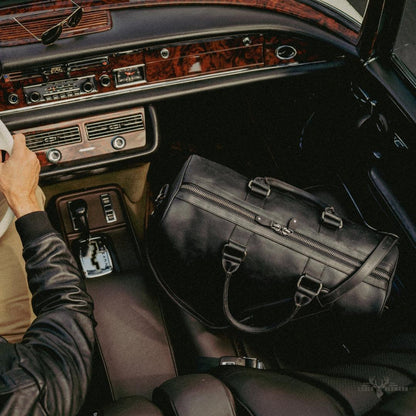Limitierte Edition Jefferson Leder-Dufflebag | Schwarz
