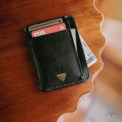 Slim ID Leder Geldbörse Jefferson Limited Edition Schwarz