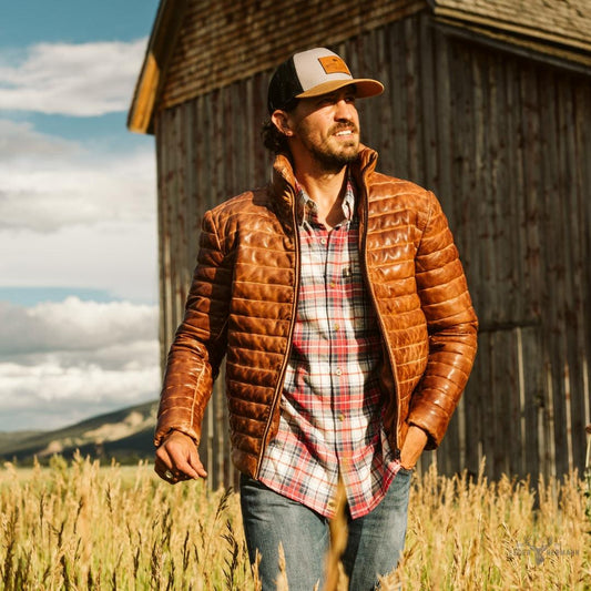 Bridger Leder Steppjacke für einen eleganten Stil in Hellbraun