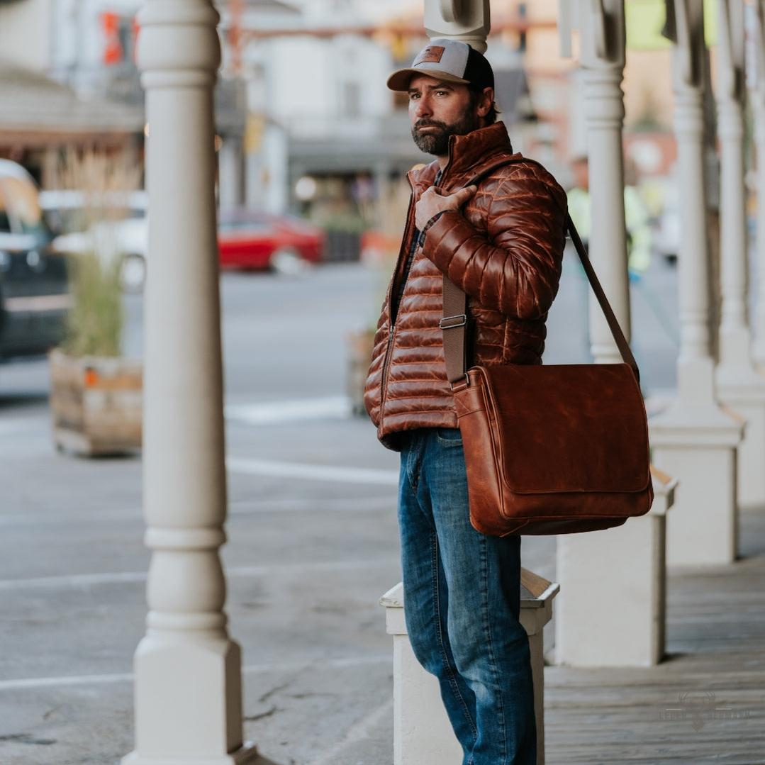 Bridger Leder Steppjacke für einen eleganten Stil in Hellbraun