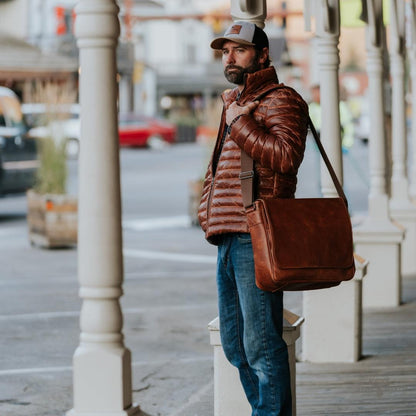 Bridger Leder Steppjacke für einen eleganten Stil in Hellbraun