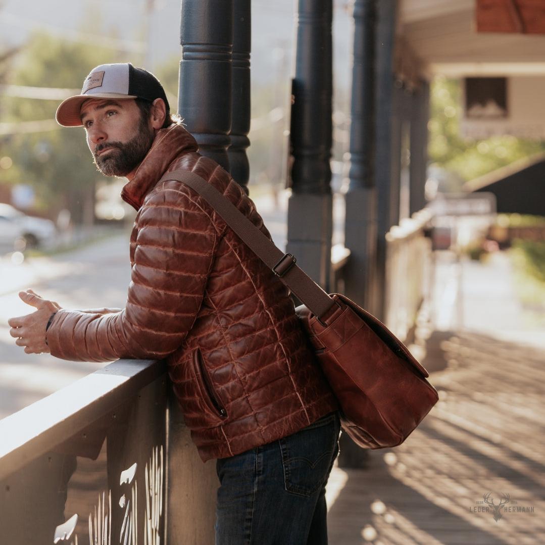 Bridger Leder Steppjacke für einen eleganten Stil in Hellbraun