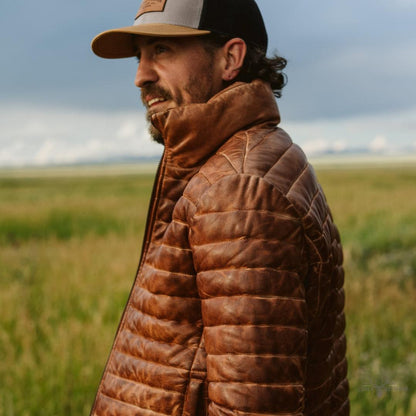 Bridger Leder Steppjacke für einen eleganten Stil in Hellbraun