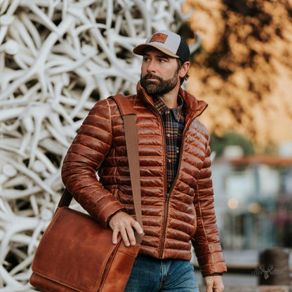 Bridger Leder Steppjacke für einen eleganten Stil in Hellbraun