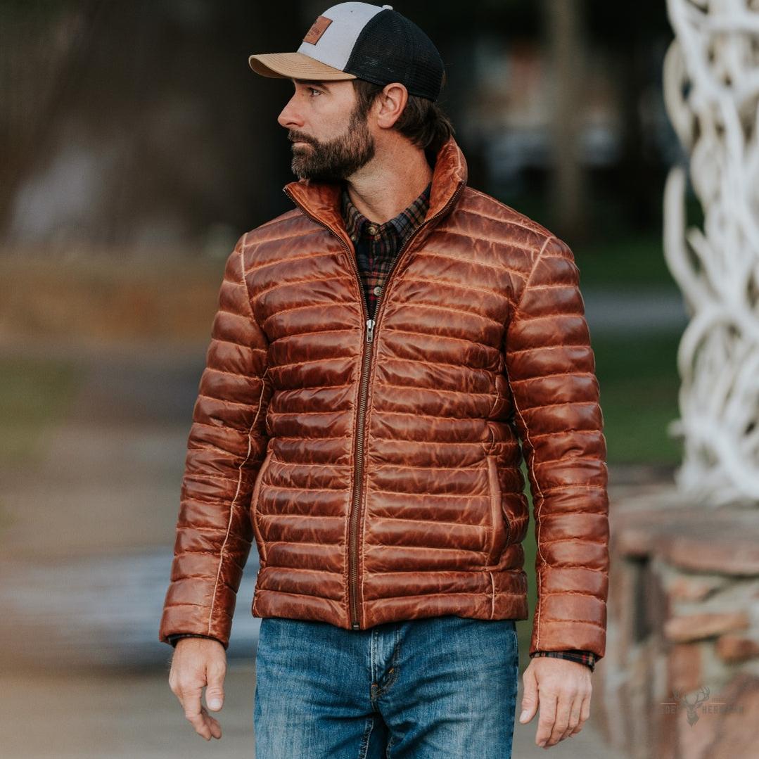 Bridger Leder Steppjacke für einen eleganten Stil in Hellbraun
