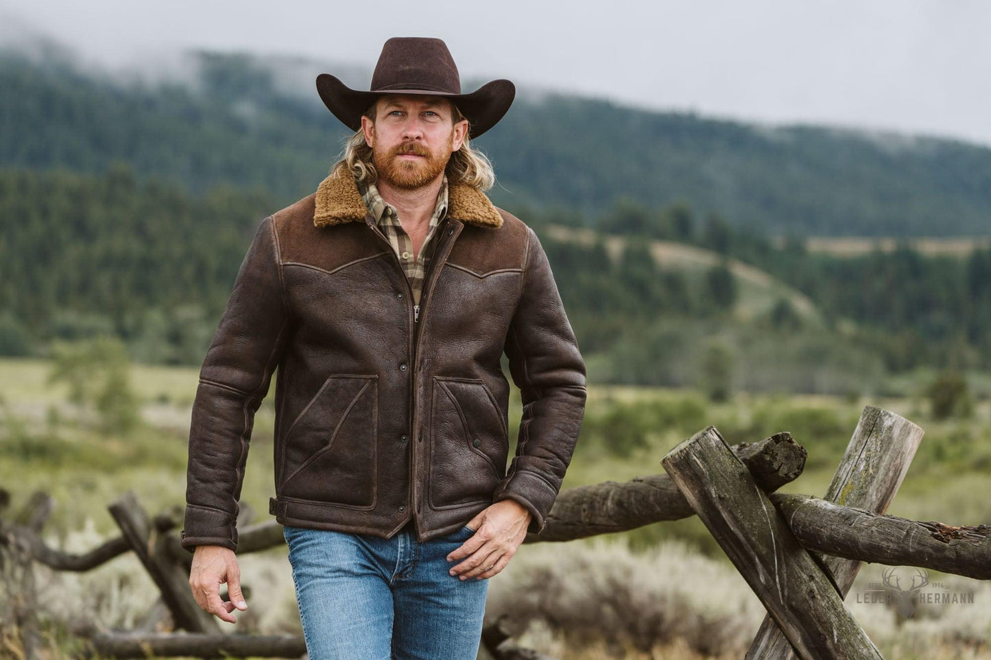 Jackson Shearling-Lederjacke - Stilvolle und warme braune Oberbekleidung