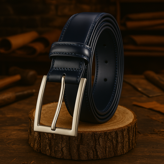 Hermann`s Leder Gürtel Klassik Blau
