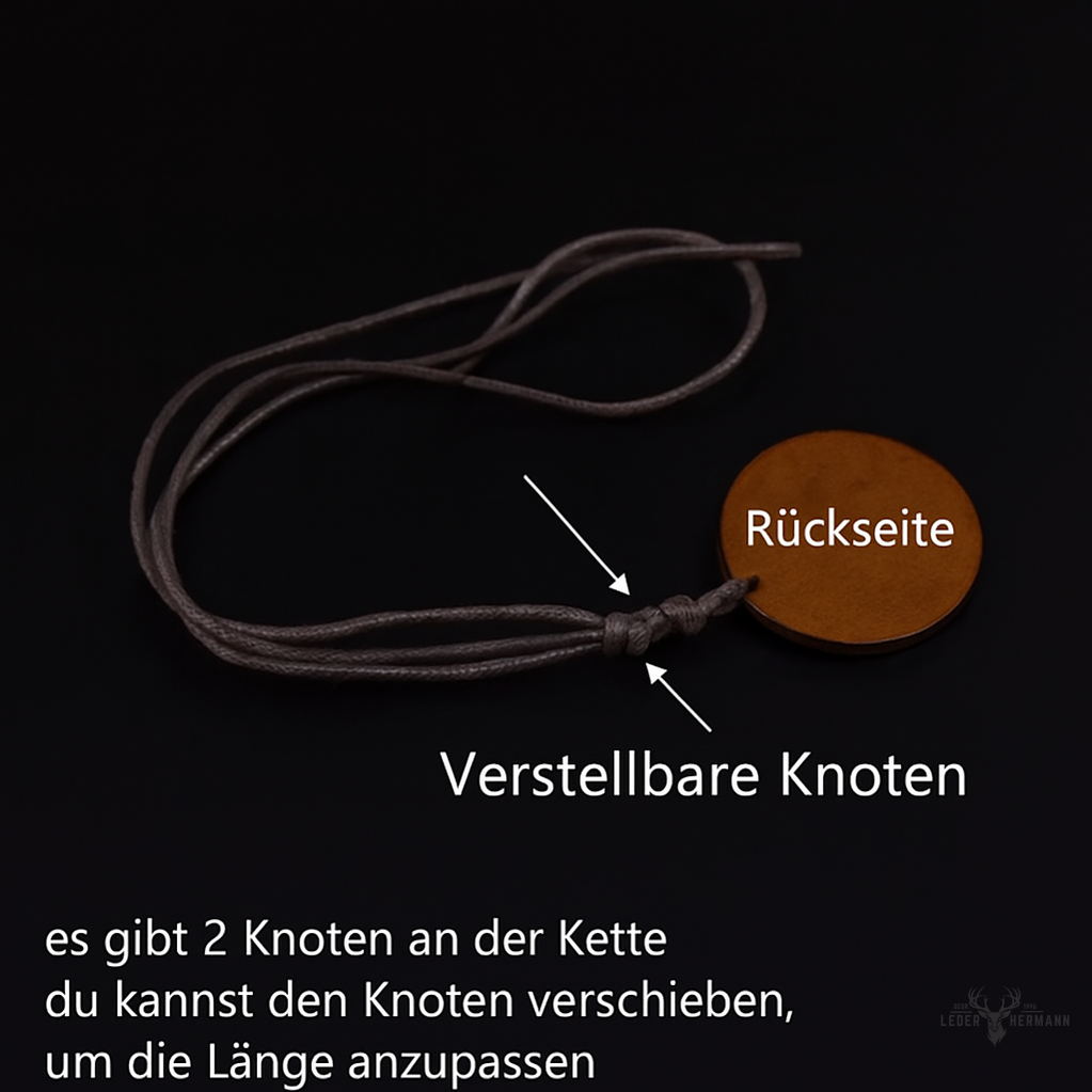 Sternzeichen Halskette mit verstellbarerem Echt Lederband