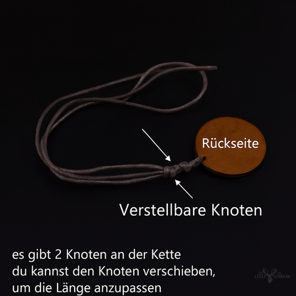 Sternzeichen Halskette mit verstellbarerem Echt Lederband