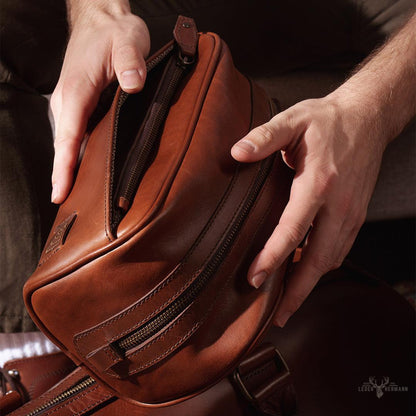 Jefferon Leder Dopp Kit – Eleganter und praktischer Kulturbeutel aus hochwertigem Leder von Elderwood