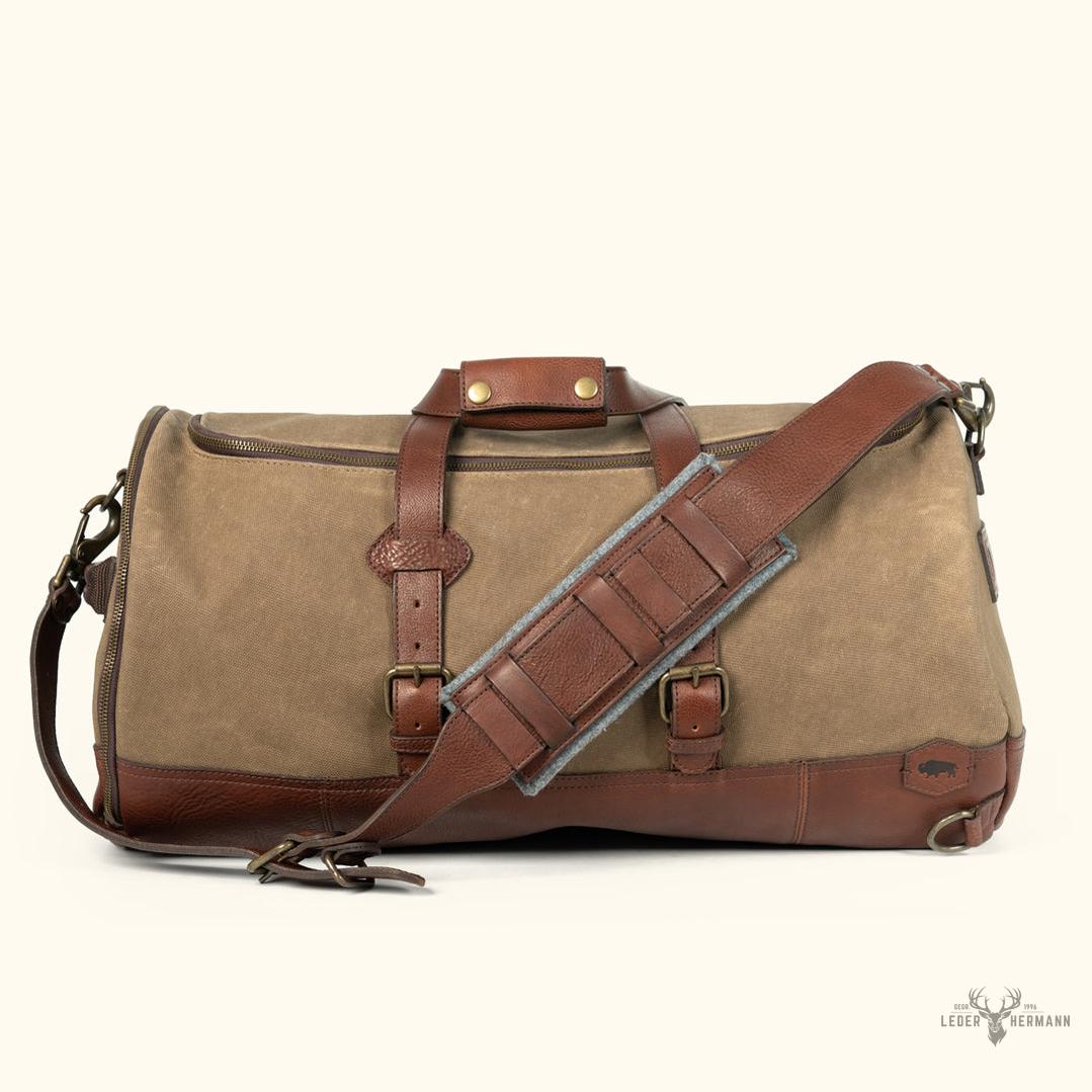 Dakota Reserve Wachs-Kanvas-Duffelbag und Rucksack Set in stilvollem Feld-Khaki