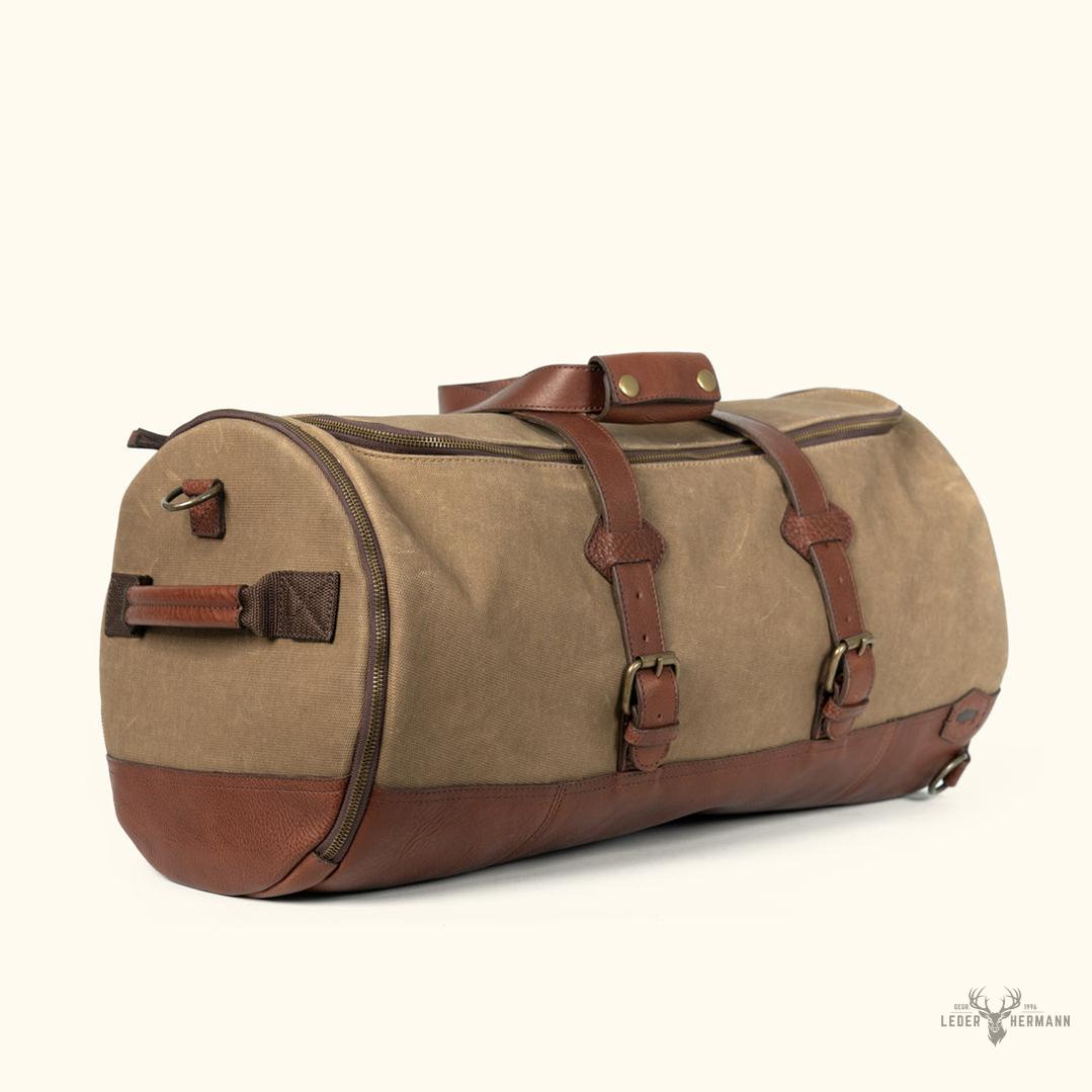 Dakota Reserve Wachs-Kanvas-Duffelbag und Rucksack Set in stilvollem Feld-Khaki
