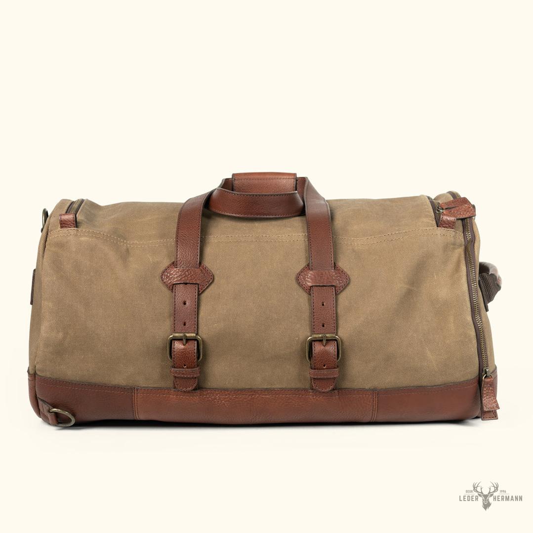 Dakota Reserve Wachs-Kanvas-Duffelbag und Rucksack Set in stilvollem Feld-Khaki