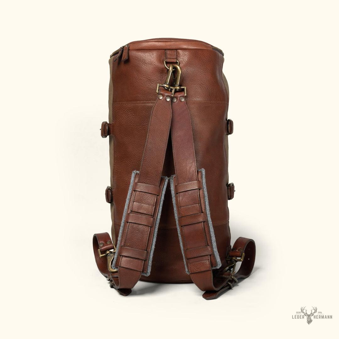 Dakota Reserve Wachs-Kanvas-Duffelbag und Rucksack Set in stilvollem Feld-Khaki