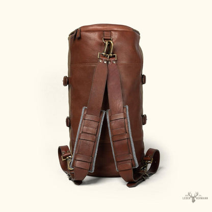 Dakota Reserve Wachs-Kanvas-Duffelbag und Rucksack Set in stilvollem Feld-Khaki