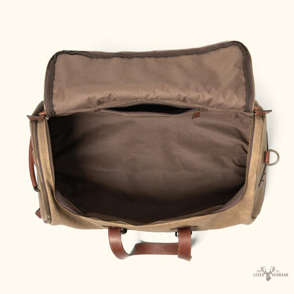 Dakota Reserve Wachs-Kanvas-Duffelbag und Rucksack Set in stilvollem Feld-Khaki