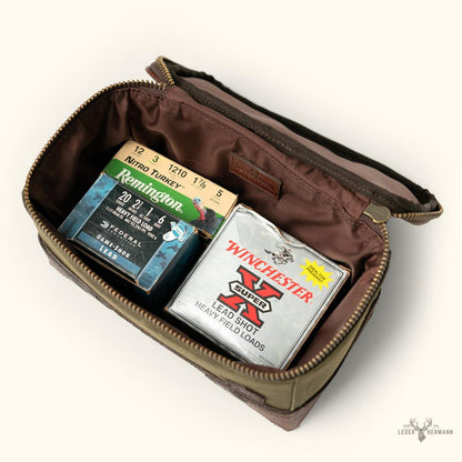Dakota Shell Schießtasche aus Wachskanvas und Leder - Hochwertiges Schießequipment