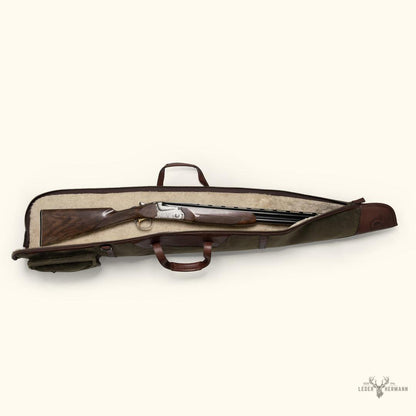 Dakota Wachskarton Gewehrhülle mit Dunkel-Briar-Leder-Details – Eleganz und Premium-Schutz