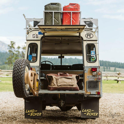 Dakota Wachsig Canvas Übergrößen Wochenendreisetasche mit stilvollen Feld-Khaki- und Chestnut-Braunen Leder Akzenten