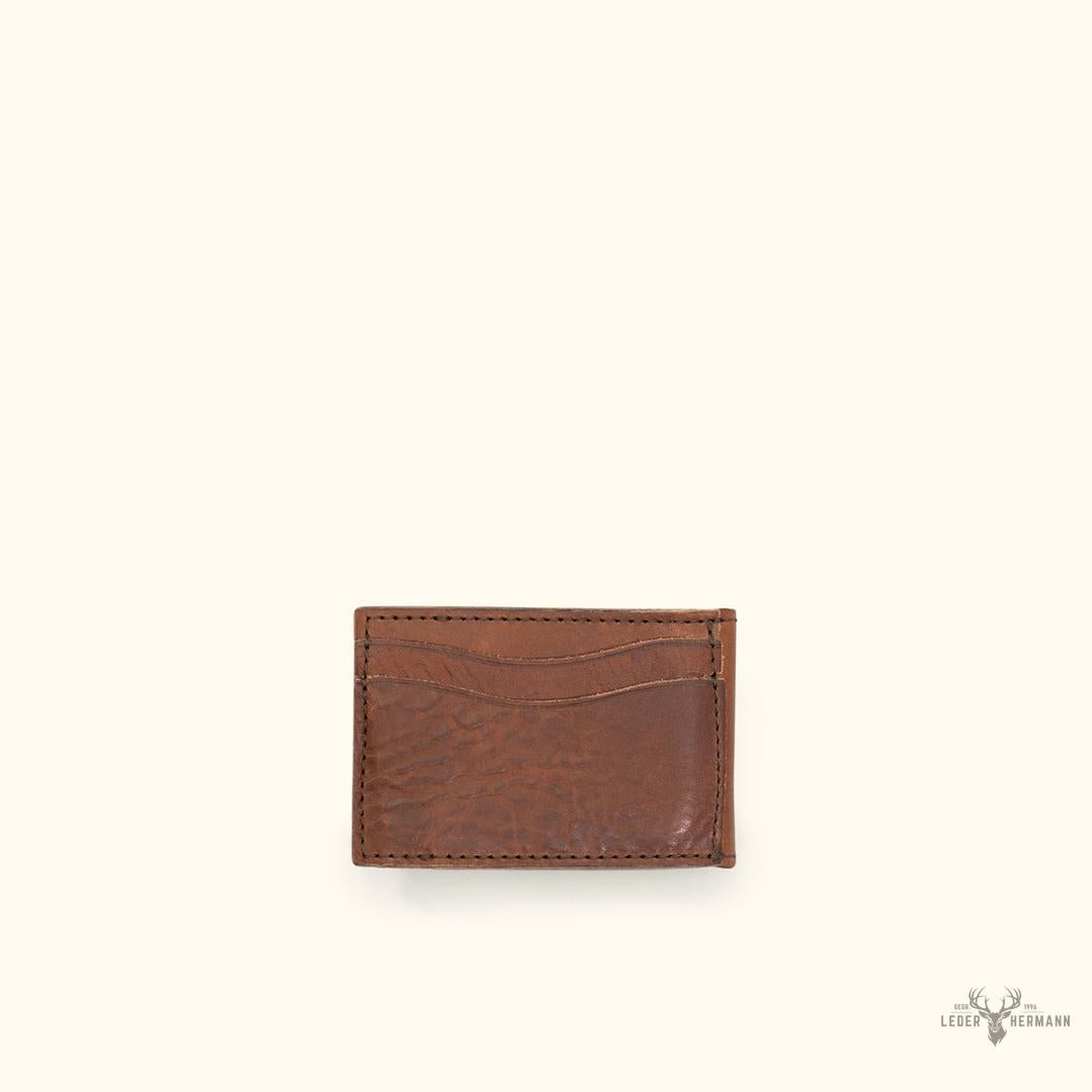 Lederbifold-Portemonnaie Dakota mit Metallbrieftasche – Eleganz in Kastanienbraun