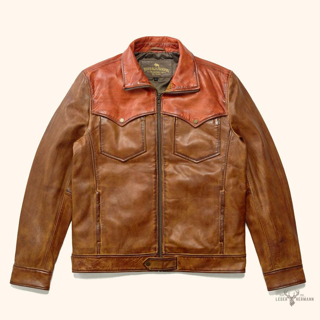 Western Elkhorn Lederjacke in edlem Kupfer- und Whiskey-Ton