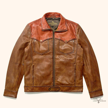 Western Elkhorn Lederjacke in edlem Kupfer- und Whiskey-Ton