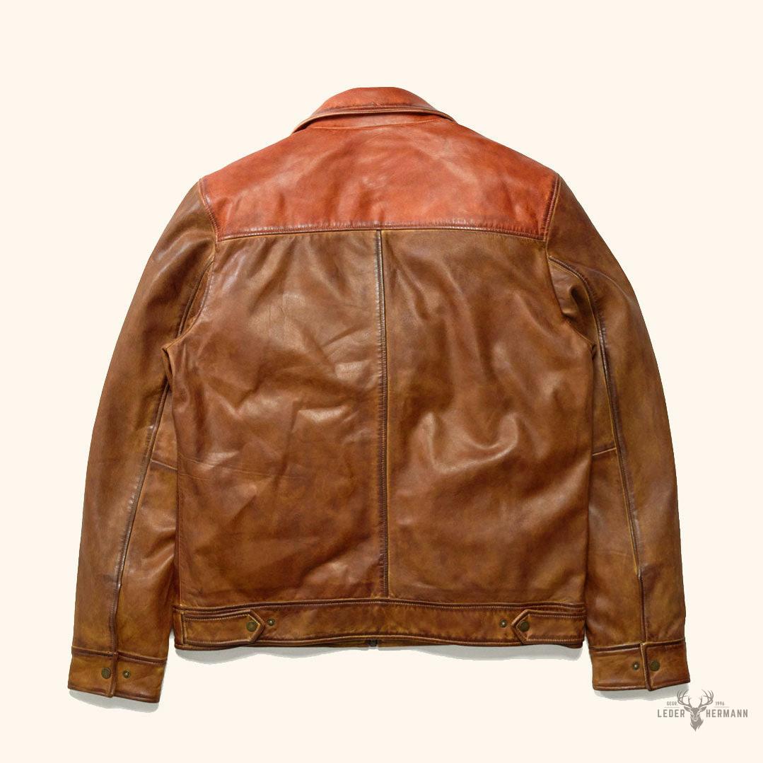 Western Elkhorn Lederjacke in edlem Kupfer- und Whiskey-Ton