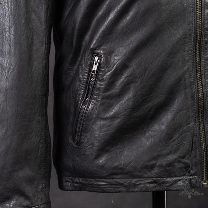 Glenwood Leder-Drivingjacke im Vintage-Schwarz – Stilvoll und Zeitlos