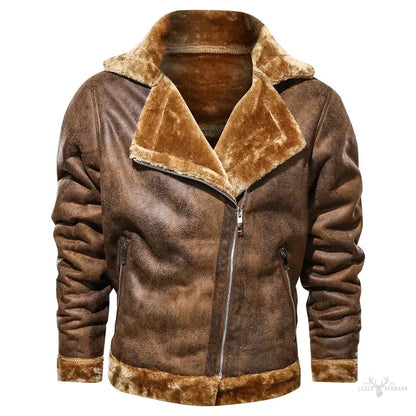 Rustikale Rambler - Stilvolle Lederjacke mit gemütlichem Futter für höchsten Komfort