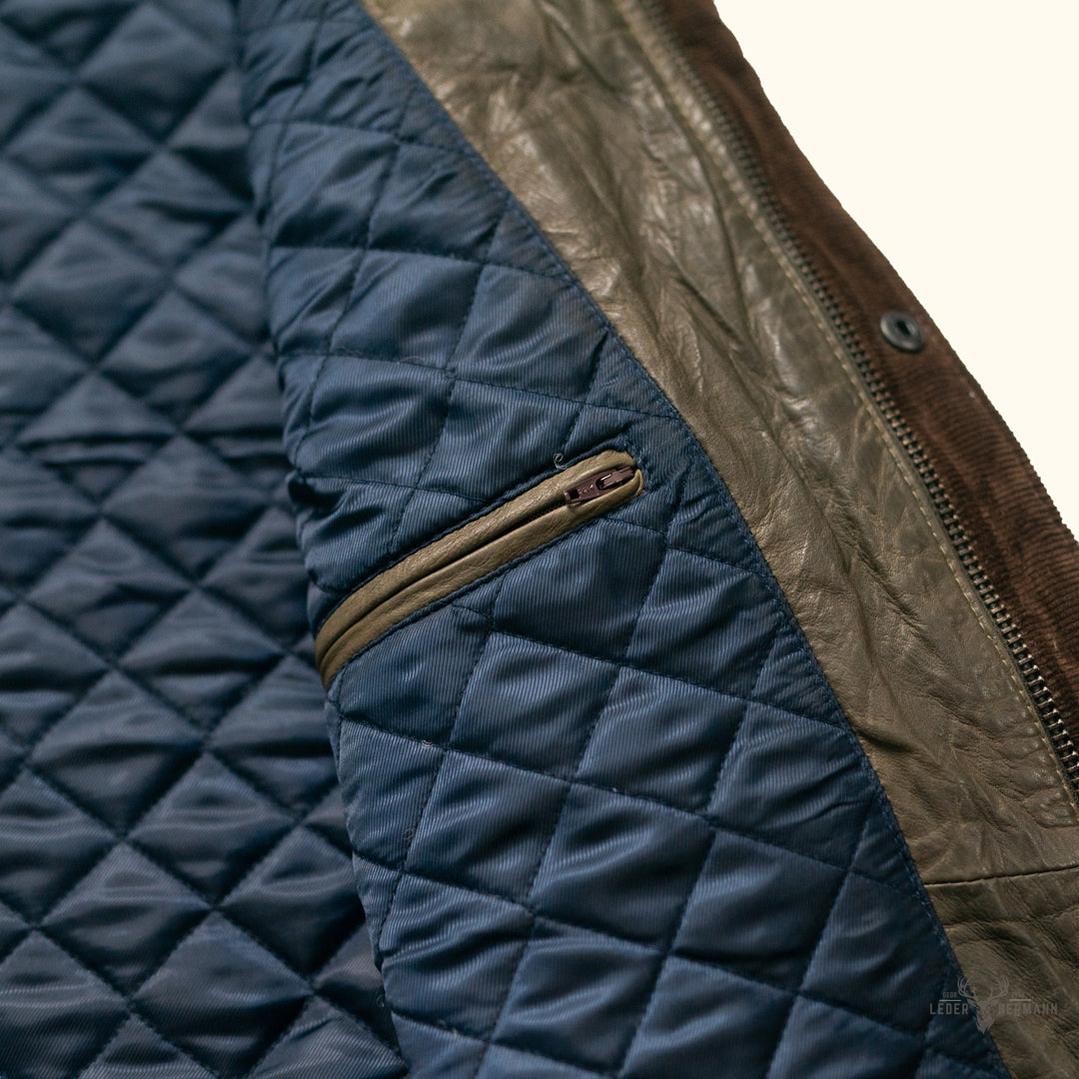 Gilet aus genarbtem Leder Highlands | Elegant Olivgrün