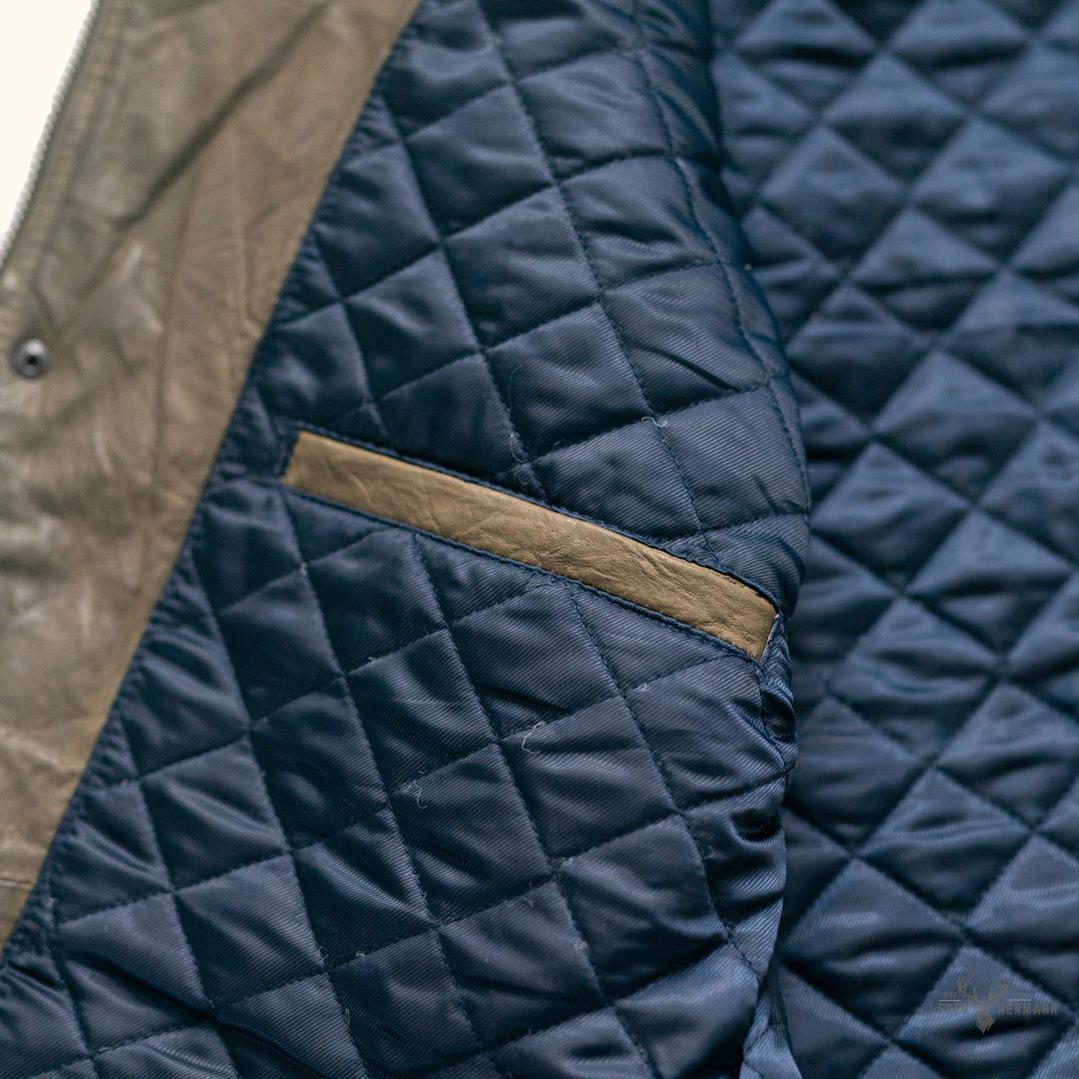 Gilet aus genarbtem Leder Highlands | Elegant Olivgrün