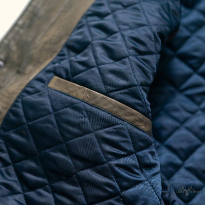 Gepolsterte Lederjacke Highlands — Eleganz in Olivgrün
