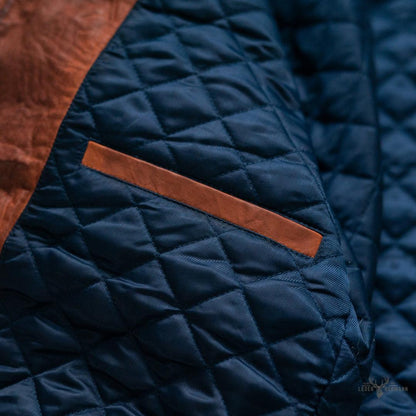 Gepolsterte Lederjacke Highlands | Elegantes Whiskey Braun