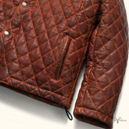 Gepolsterte Lederjacke Highlands | Elegantes Whiskey Braun