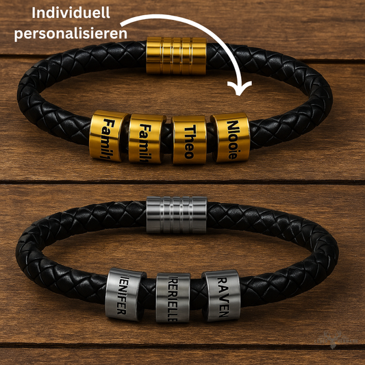 Personalisiertes Lederarmband mit Namen graviert