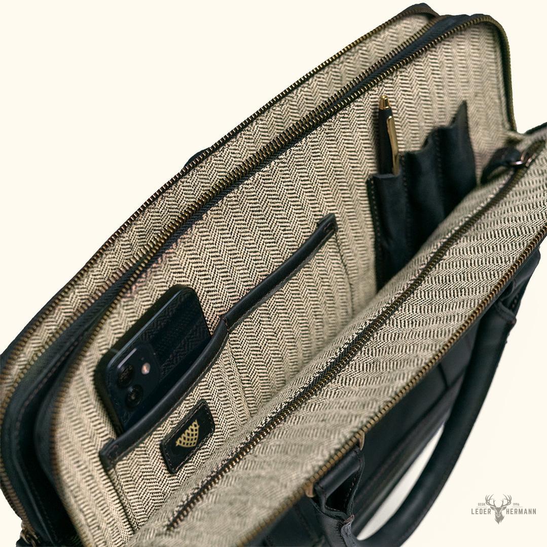 Exekutive Jefferson Leder-Planentasche - Limitierte Edition Schwarz Eleganz