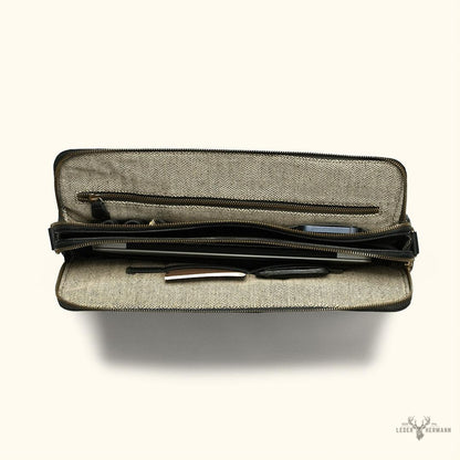Exekutive Jefferson Leder-Planentasche - Limitierte Edition Schwarz Eleganz