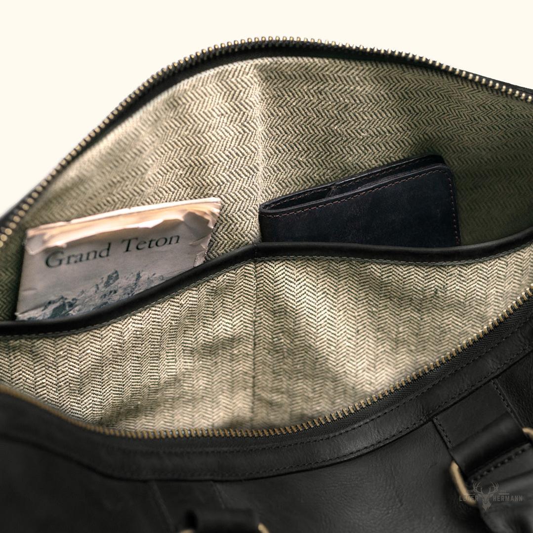 Limitierte Edition Jefferson Leder-Dufflebag | Schwarz