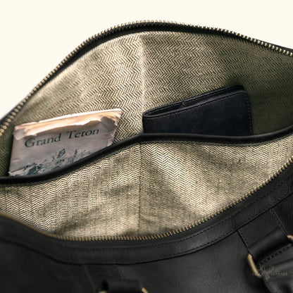 Limitierte Edition Jefferson Leder-Dufflebag | Schwarz