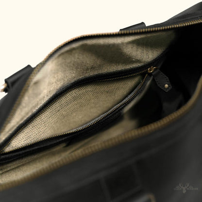 Limitierte Edition Jefferson Leder-Dufflebag | Schwarz