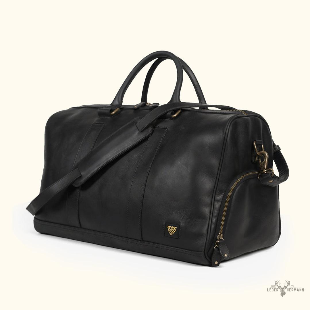 Limitierte Edition Jefferson Leder-Dufflebag | Schwarz