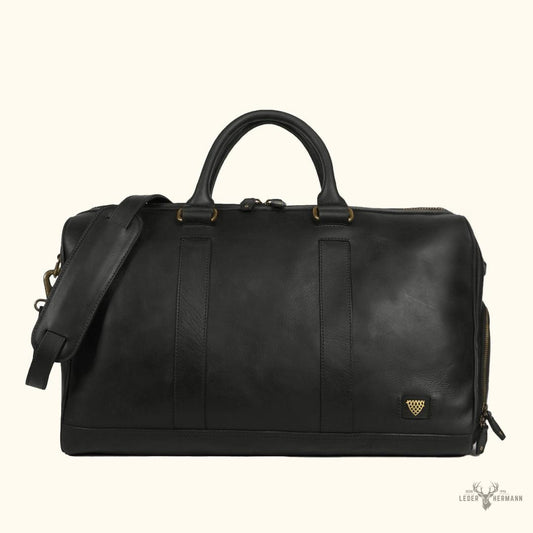 Limitierte Edition Jefferson Leder-Dufflebag | Schwarz