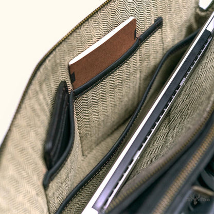 Exekutive Jefferson Leder-Planentasche - Limitierte Edition Schwarz Eleganz