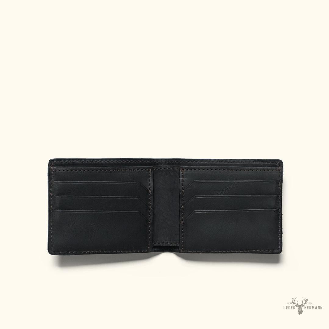 Jefferson Limitierte Edition Lederbifal Geldbörse in Schwarz